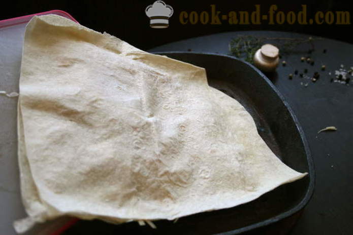 Envelopes recheado com pão pita na grelha para um piquenique - como cozinhar um delicioso pão pita recheado com casa, passo a passo fotos de receitas