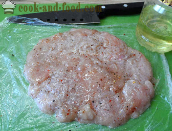 Costeletas da galinha com queijo no forno - como cozinhar costeletas de frango é saborosa, com um passo a passo fotos de receitas