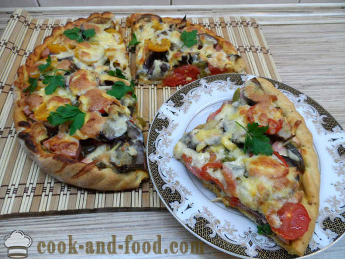 O mais simples pizza caseira aos trancos e barrancos e as melhores coberturas para a pizza - como cozinhar levedura pizza, um passo a passo fotos de receitas