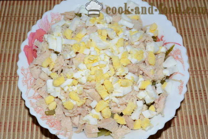 Salada de aipo com frango, ovo, pepino e maionese - Como preparar uma salada de aipo, um passo a passo fotos de receitas