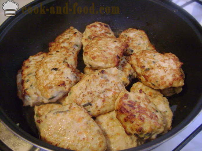 Costeleta de frango suculento com cenoura, cebola - como fazer costeletas de frango suculentos na panela, um passo a passo fotos de receitas