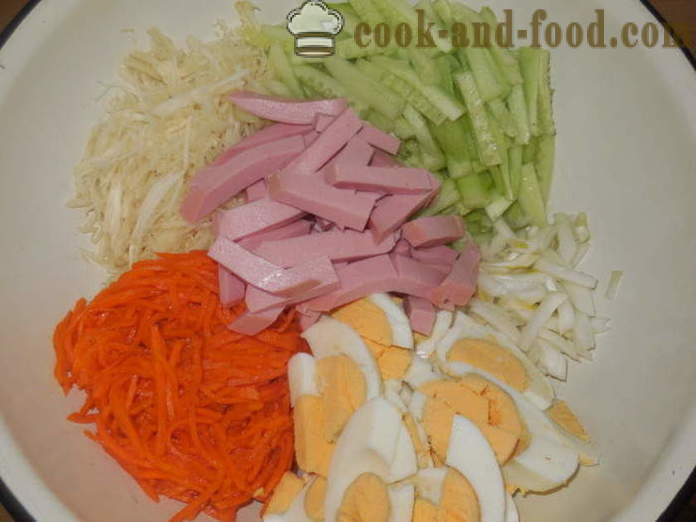 Salada deliciosa com cenoura coreano e pepino - como fazer Primavera salada bonito e delicioso, com um passo a passo fotos de receitas
