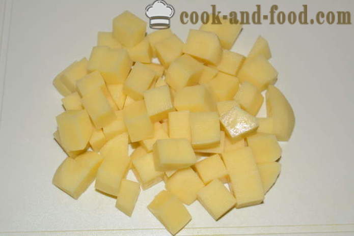 Sopa de batata com almôndegas congeladas e pepinos em conserva - como cozinhar sopa de batata com almôndegas, com um passo a passo fotos de receitas