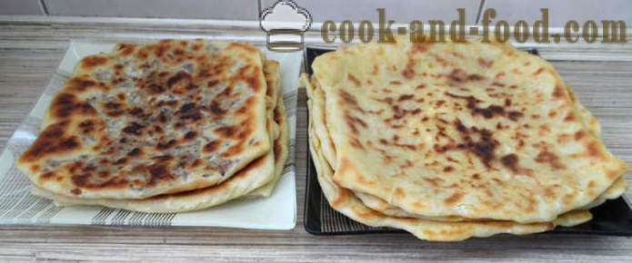 Gozleme pão turco com carne ou queijo, verduras e batatas - como cozinhar pães turcos, um passo a passo fotos de receitas