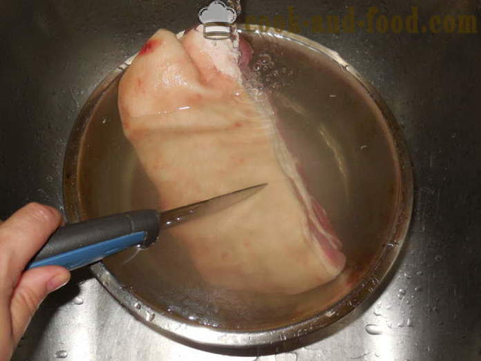 Carne de porco fervida podcherevka arregaçar a manga da camisa - como cozinhar um delicioso pedaço de peritônio carne de porco, um passo a passo fotos de receitas