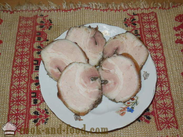 Carne de porco fervida podcherevka arregaçar a manga da camisa - como cozinhar um delicioso pedaço de peritônio carne de porco, um passo a passo fotos de receitas