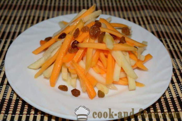 Salada da abóbora com maçãs e uvas passas com molho de laranja - como cozinhar salada de abóbora com maçãs, um passo a passo fotos de receitas