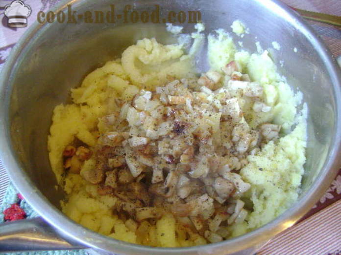 Bolinhos de massa sem carne com batatas e cogumelos - Como cozinhar bolinhos com batatas e cogumelos, um passo a passo fotos de receitas