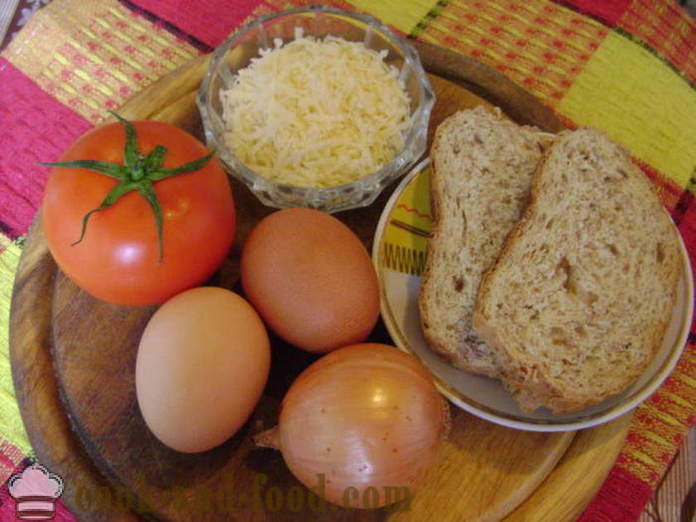 Mexidos em italiano - como cozinhar ovos mexidos com tomate, queijo e pão, com um passo a passo fotos de receitas
