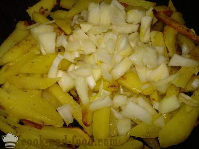 Batatas fritadas com cebolas - Como cozinhar batatas fritas com cebolas em uma frigideira, um passo a passo fotos de receitas