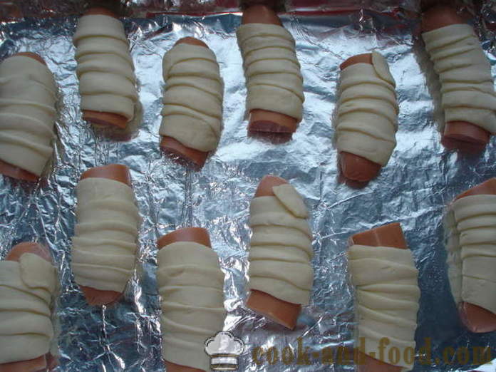 Salsichas na massa folhada no forno - como cozinhar salsichas em massa folhada, com um passo a passo fotos de receitas