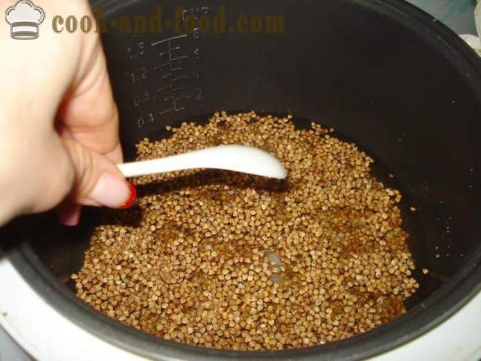 Trigo mourisco deliciosa no multivarka - como cozinhar trigo mourisco no multivarka na água, com um passo a passo fotos de receitas