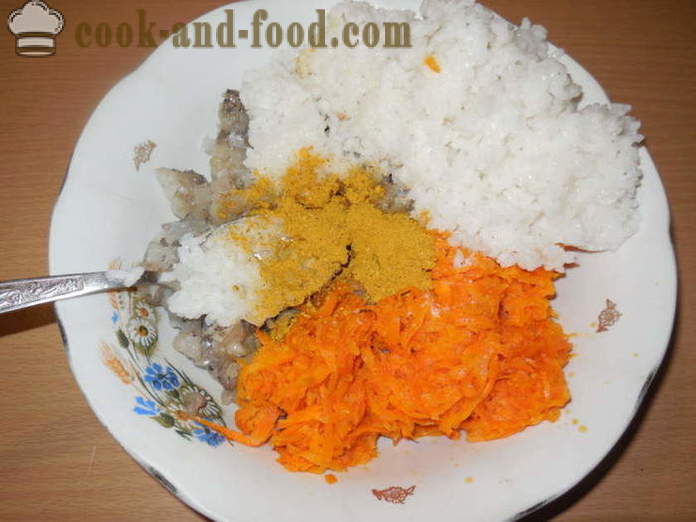 Delicioso peixe recheado - como cozinhar peixe picado recheadas e arroz, com um passo a passo fotos de receitas