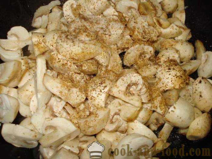Cogumelos frescos fritos em uma panela - como cozinhar cogumelos fritos, um passo a passo fotos de receitas
