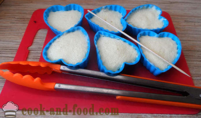 Biscuit em moldes de silicone com geléia e frutas - como cozinhar biscoitos em latas, passo a passo fotos de receitas