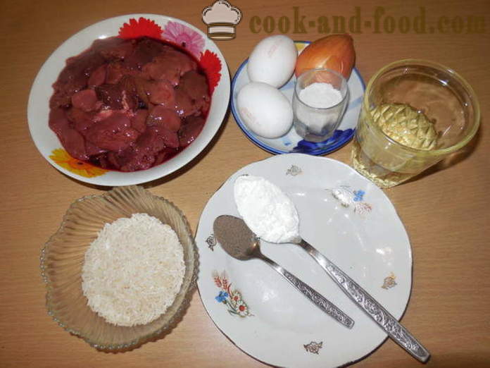 Fígado corta fígado de galinha com arroz e amido - como cozinhar um delicioso rissóis de fígado, um passo a passo fotos de receitas