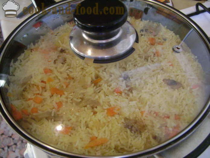 Pilaf sem carne com cogumelos em uma frigideira - Como cozinhar risotto sem carne com cogumelos, um passo a passo fotos de receitas