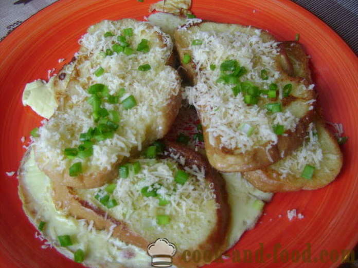 Brindes do pão com queijo - como fritar croutons em uma frigideira, um passo a passo fotos de receitas