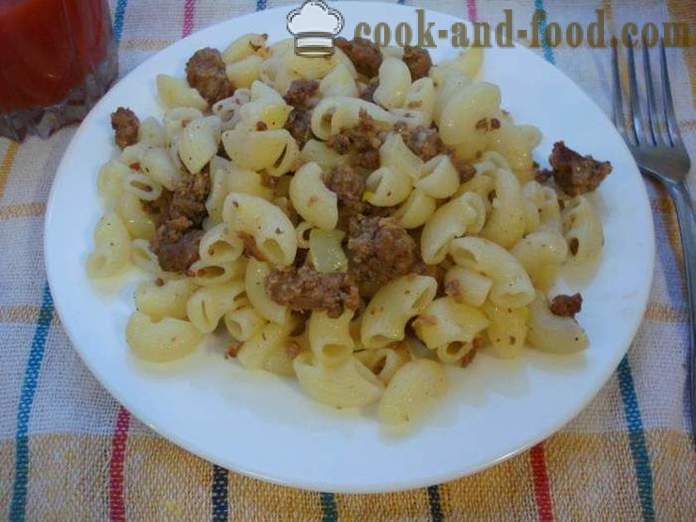 Pasta náutico com carne moída - como cozinhar massas náutico com carne picada, um passo a passo fotos de receitas