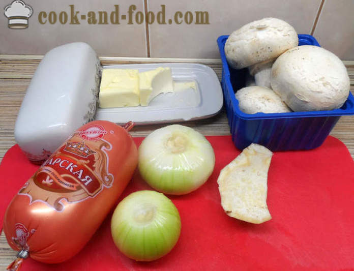 Cogumelos recheados com presunto e queijo - como preparar cogumelos recheados no forno, com um passo a passo fotos de receitas