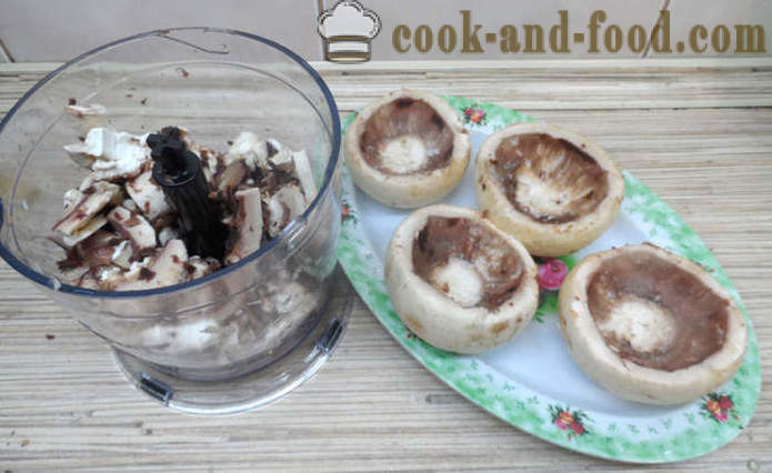 Cogumelos recheados com presunto e queijo - como preparar cogumelos recheados no forno, com um passo a passo fotos de receitas