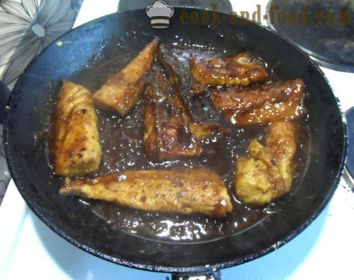 Cavala frito em molho teriyaki em uma panela - como cozinhar deliciosa cavala frito, passo a passo fotos de receitas