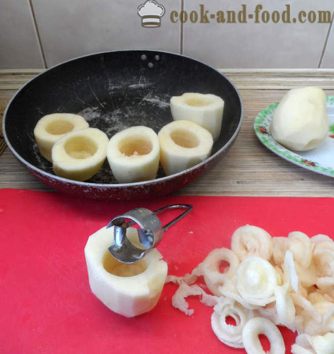 Batatas assadas recheadas com cogumelos e queijo - como cozinhar batatas recheadas com cogumelos, um passo a passo fotos de receitas