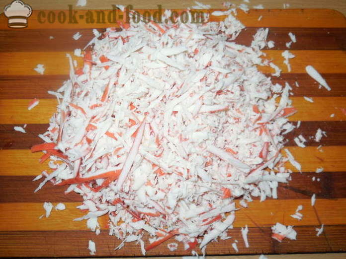 Raffaello salada de caranguejo varas - como cozinhar caranguejo Raffaello, um passo a passo fotos de receitas