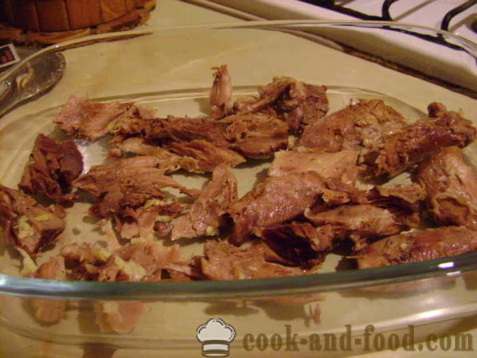 Carne Jellied e brawn caseiro - para preparar carne gelatinoso e músculos para fazer em casa, passo a passo fotos de receitas