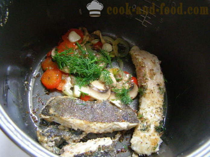 Solha frita em multivarka com legumes e cogumelos - tanto saborosa para cozinhar solha em multivarka, passo a passo fotos de receitas