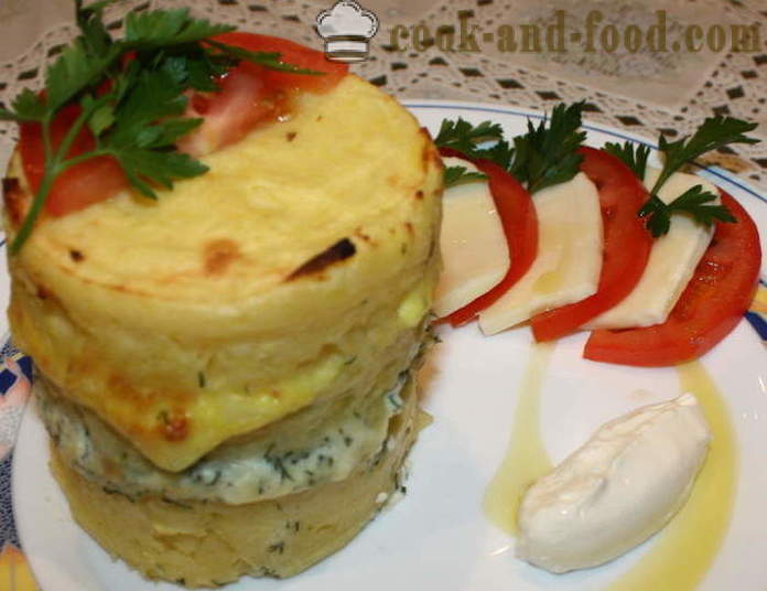 Batatas camada cozido com queijo no forno - batatas assadas como com queijo no forno, com um passo a passo fotos de receitas