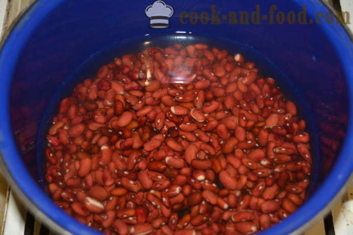 Lobio de feijão vermelho com cenouras e lukom- como cozinhar lobio de feijão vermelho, um passo a passo fotos de receitas