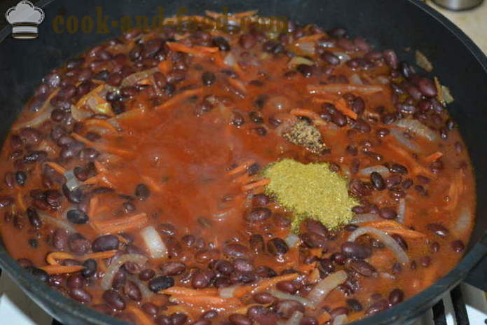 Lobio de feijão vermelho com cenouras e lukom- como cozinhar lobio de feijão vermelho, um passo a passo fotos de receitas