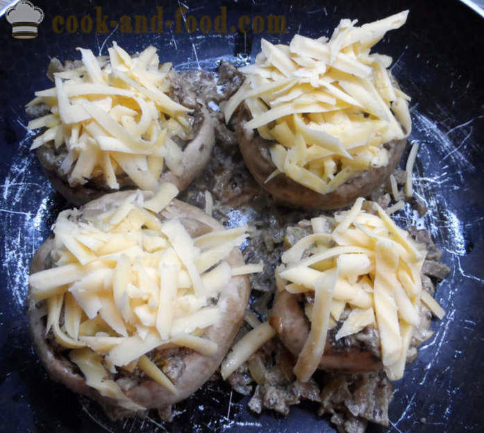 Cozidos cogumelos recheados - como preparar cogumelos recheados no forno, com um passo a passo fotos de receitas