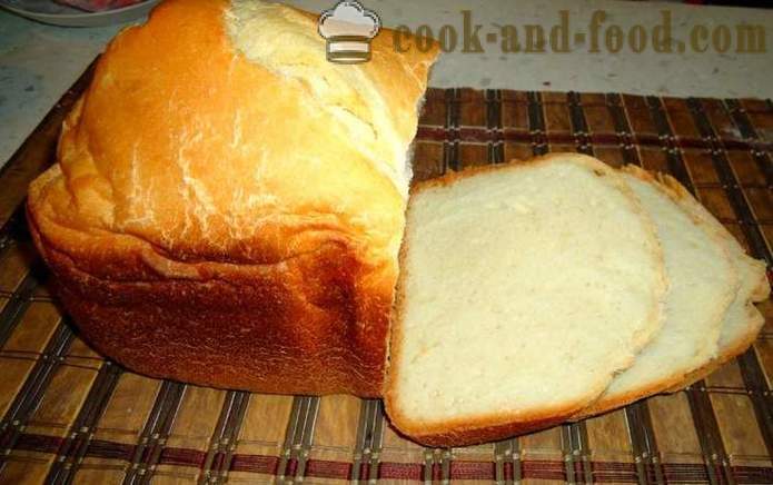 Pão caseiro simples na máquina de fazer pão - como cozer pão na máquina de fazer pão em casa, passo a passo fotos de receitas