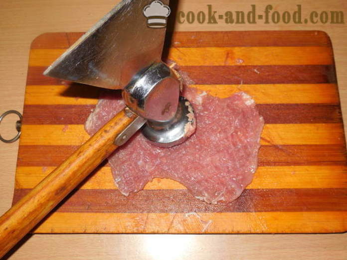 Rolos de carne recheado no forno - como cozinhar Rolos de carne em espetos, um passo a passo fotos de receitas