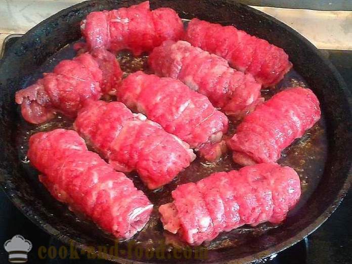 Rolos de carne na panela - como cozinhar rolos de carne com recheio, um passo a passo fotos de receitas
