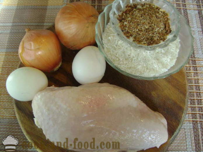 Peito de frango com casaco de omelete em uma panela - como cozinhar os peitos de frango em um casaco de pele para o jantar, com um passo a passo fotos de receitas