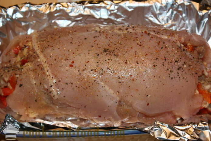 Mama Meatloaf frango recheado com cogumelos e carne picada no forno - como cozinhar um bolo de carne em casa, passo a passo fotos de receitas