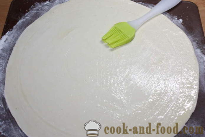Tart de massa folhada com frango e queijo - como fazer um bolo de camada com frango, um passo a passo fotos de receitas