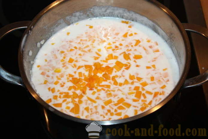 Mingau de arroz com a abóbora no leite - como cozinhar mingau de arroz com abóbora em uma placa, com um passo a passo fotos de receitas