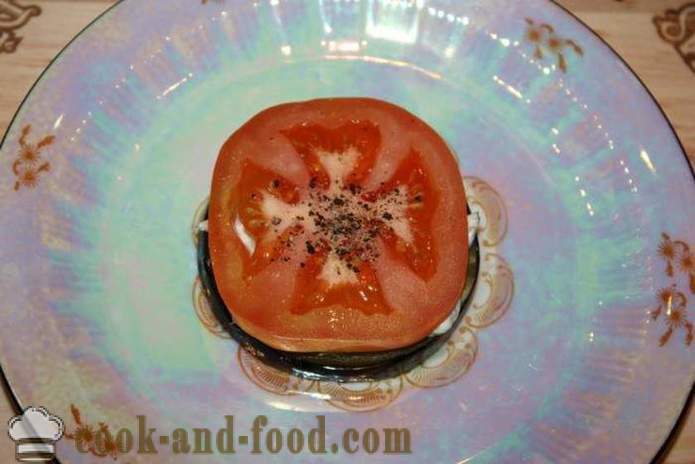 Aperitivo frio de berinjela com tomate e mussarela - como cozinhar aperitivo de berinjela em uma mesa festiva, um passo a passo fotos de receitas