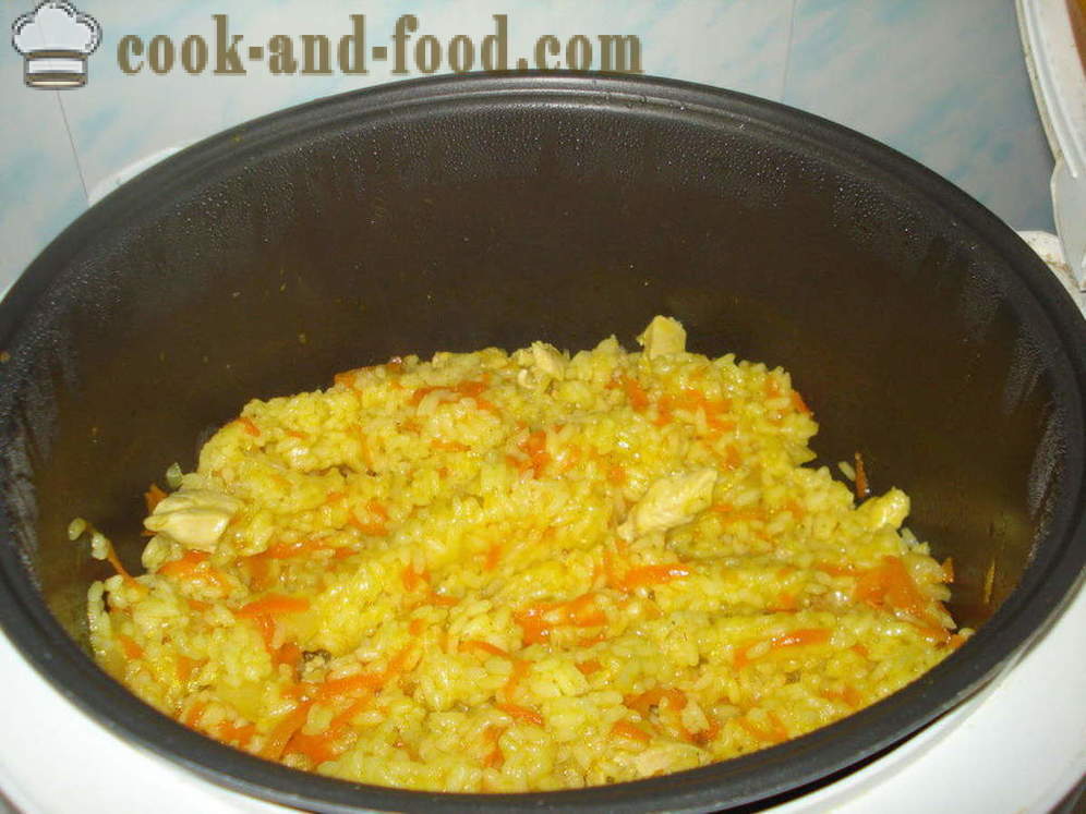 Pilaf com galinha em multivarka - como cozinhar risoto com frango em multivarka, passo a passo fotos de receitas