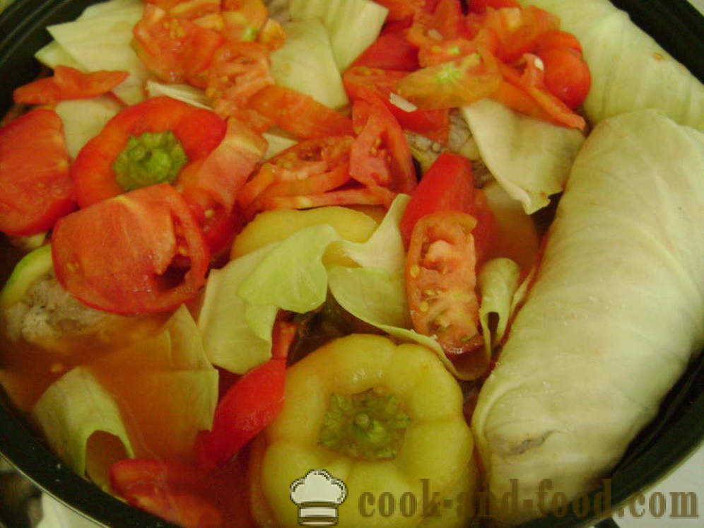 Legumes recheados com arroz e carne picada - como preparar legumes recheados, com um passo a passo fotos de receitas