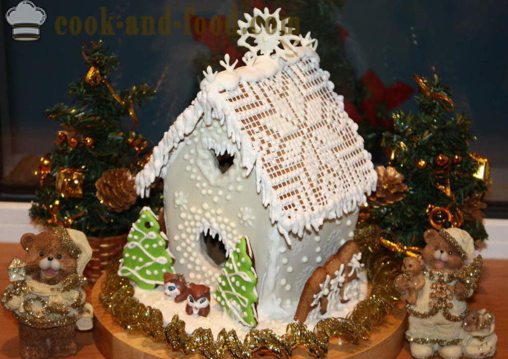 Casa de pão de Natal com suas próprias mãos - como forma de assar uma casa de gengibre em casa na véspera do Ano Novo, um passo a passo fotos de receitas