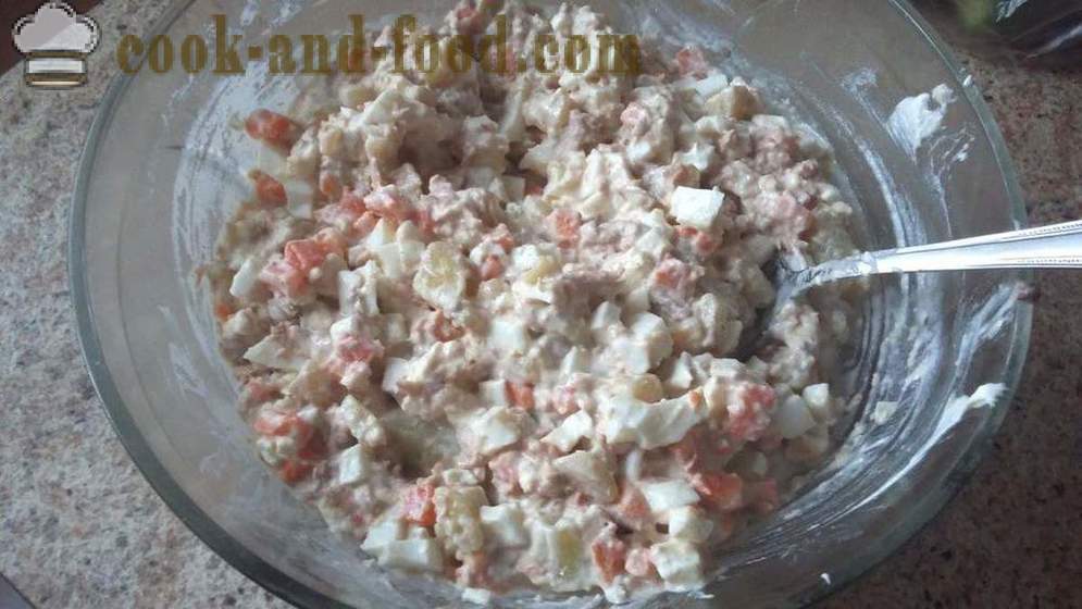 Salada de atum com ovo e batatas - como preparar uma salada de atum enlatado, fotos passo a passo receita