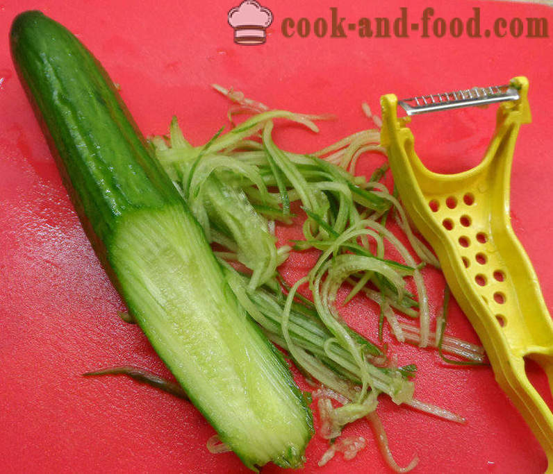 Uma deliciosa salada com Funchoza e vegetais - como preparar um Funchoza salada em casa, passo a passo fotos de receitas