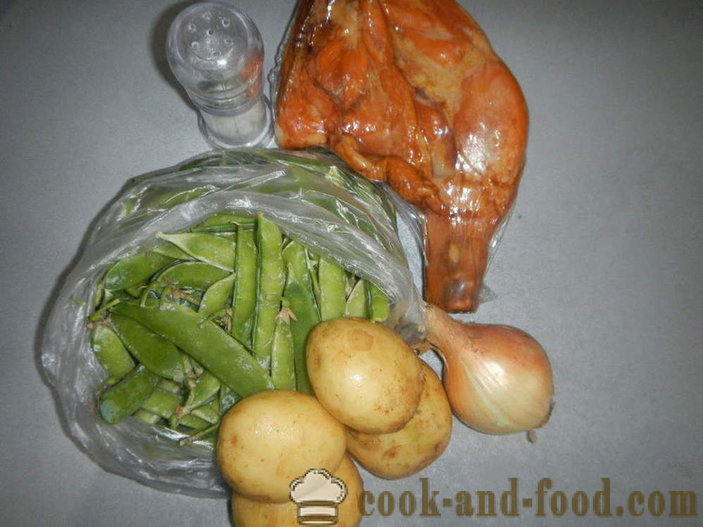 Sopa de galinha com ervilhas verdes - como cozinhar sopa com ervilhas frescas ou congeladas, com um passo a passo fotos de receitas