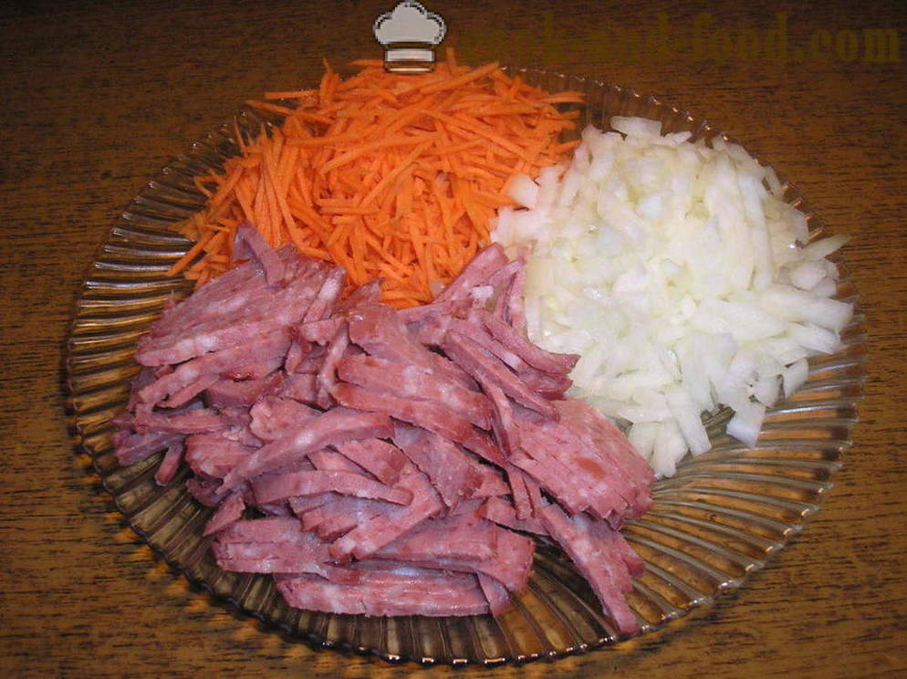 Salada com batata palha e salsicha - Como fazer salada de batata, um passo a passo fotos de receitas
