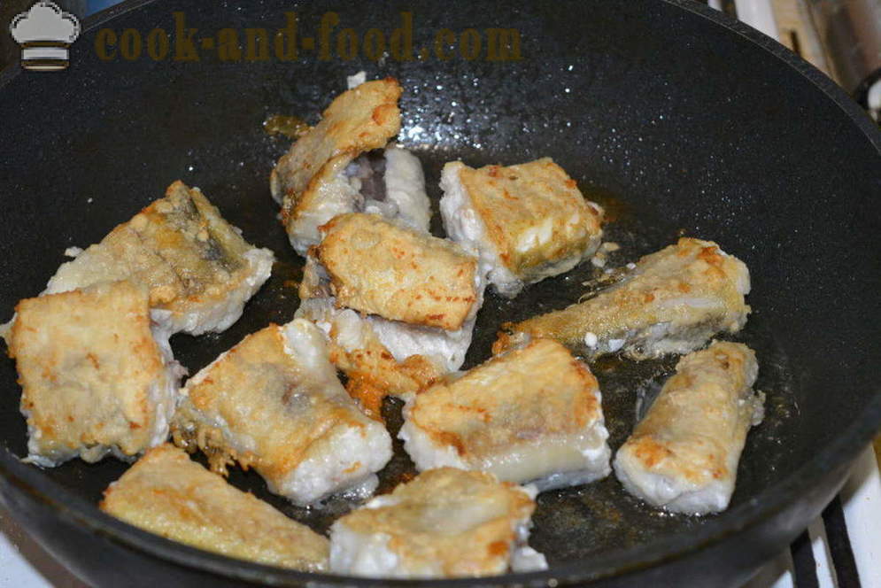 Pollack frito em uma panela - como fritar juliana em uma frigideira, um passo a passo fotos de receitas